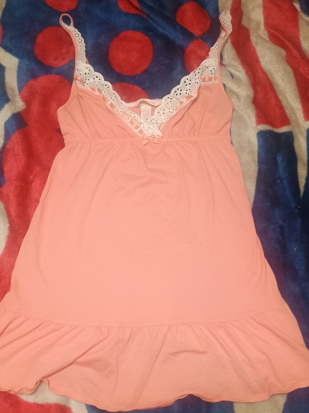 Victoria's Secret Coral Pink Lace-Trim Chemise